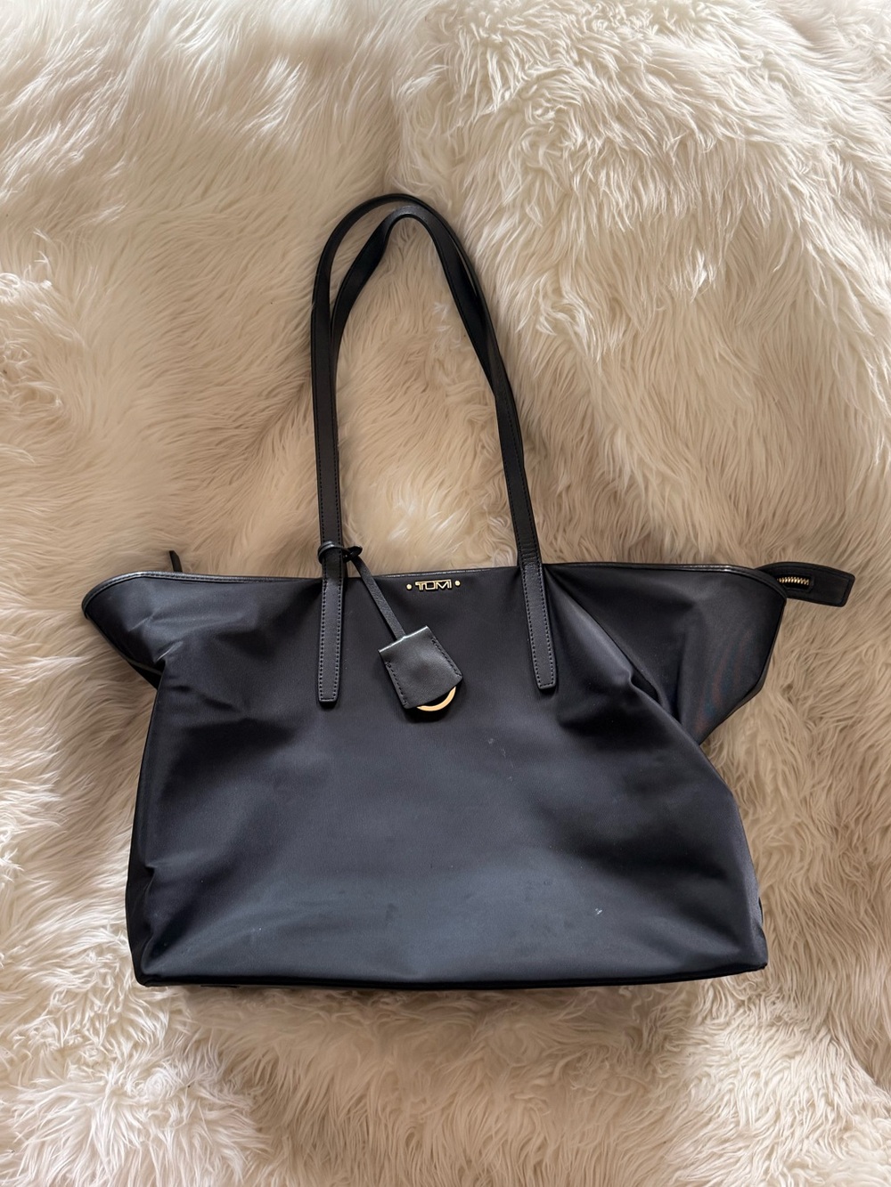 Tumi Black Nylon Tote Bag